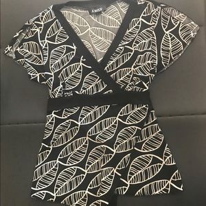 Black and white blouse